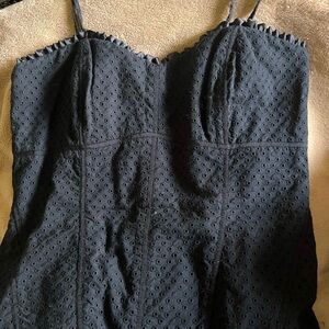 Black Eyelet Strapless Bustier top